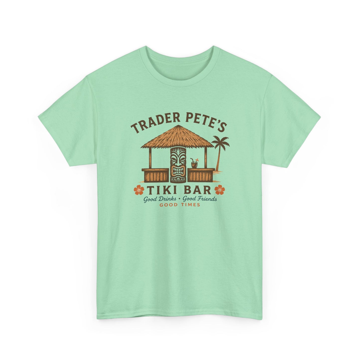 Trader Pete's Tiki Bar Tee — Retro Tropical Vacation Shirt