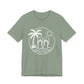Beach Flip Flop Palm Circle Graphic Tee