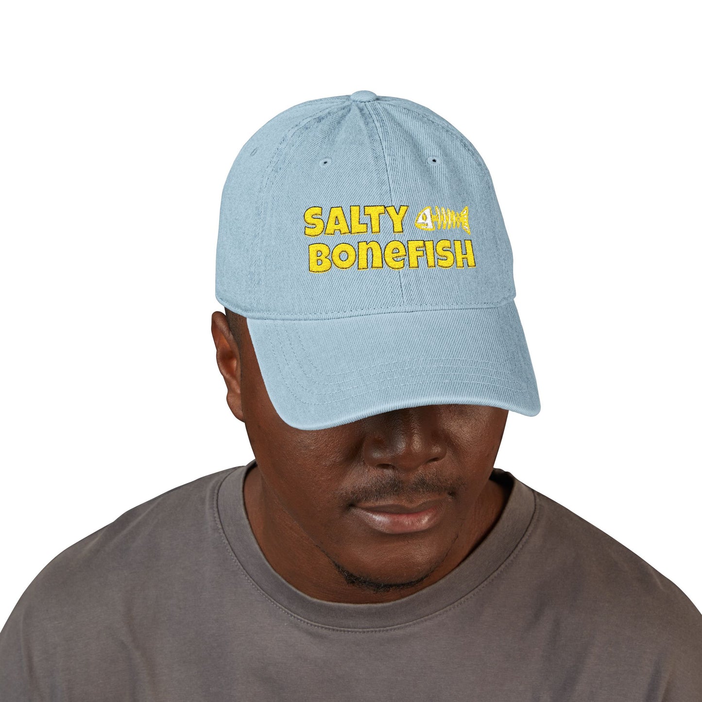 Salty Bonefish Embroidered Baseball Cap