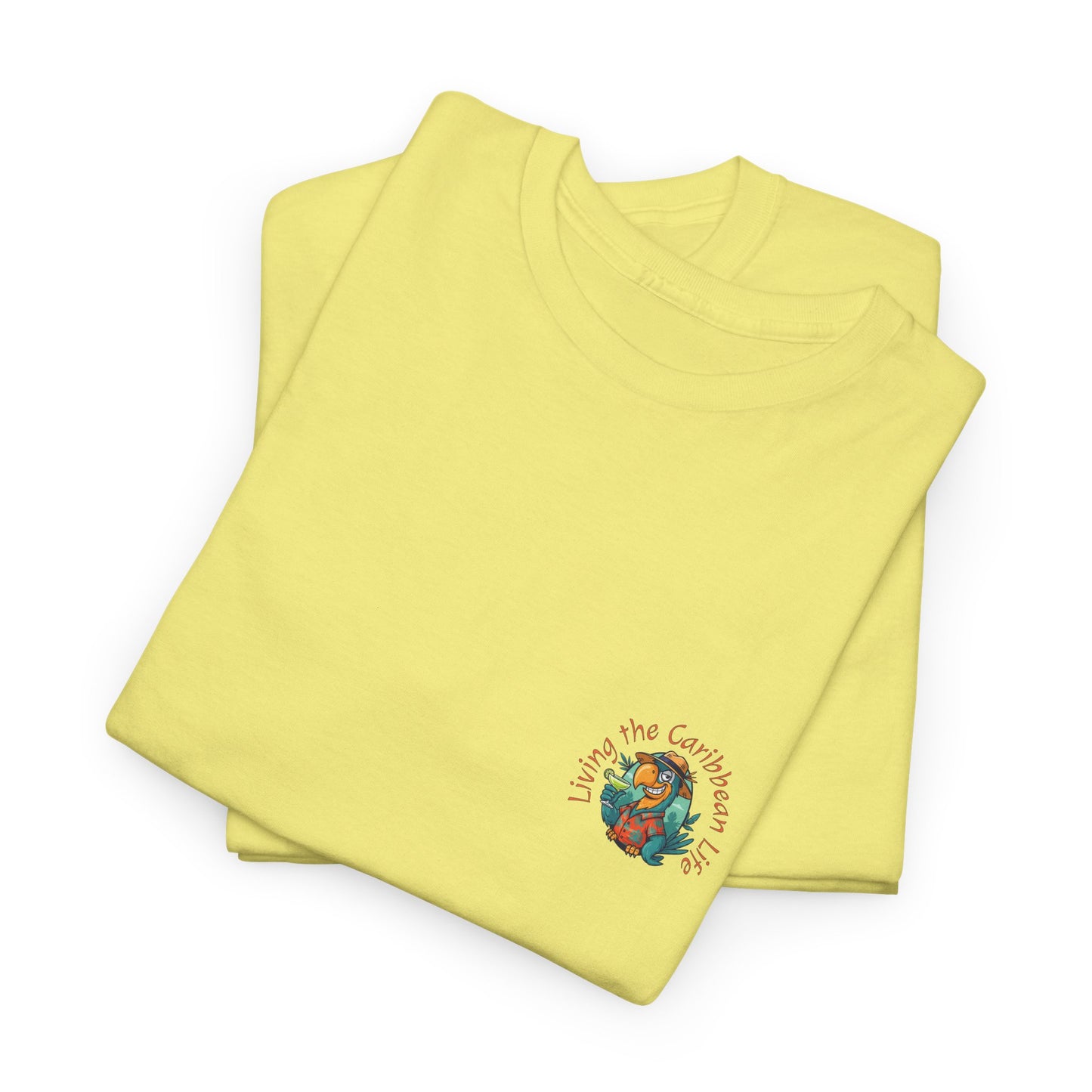 "Living the Caribbean Life" Parrot Vacation Tee