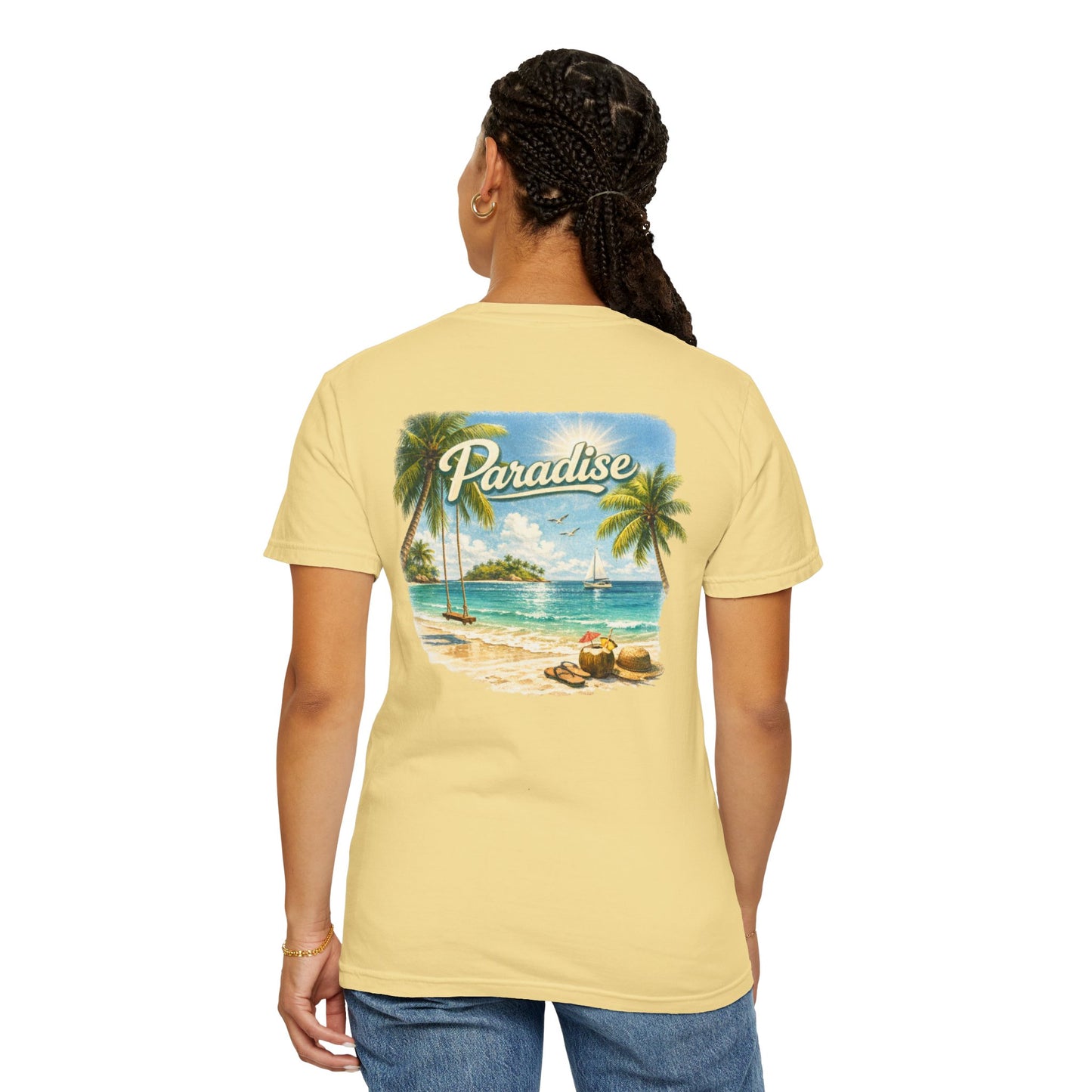 "Paradise" Tropical Beach Island Graphic Tee