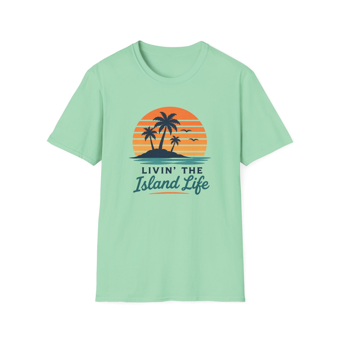 Island Life T-Shirt — "Livin' The Island Life" Retro Palm Sunset Tee