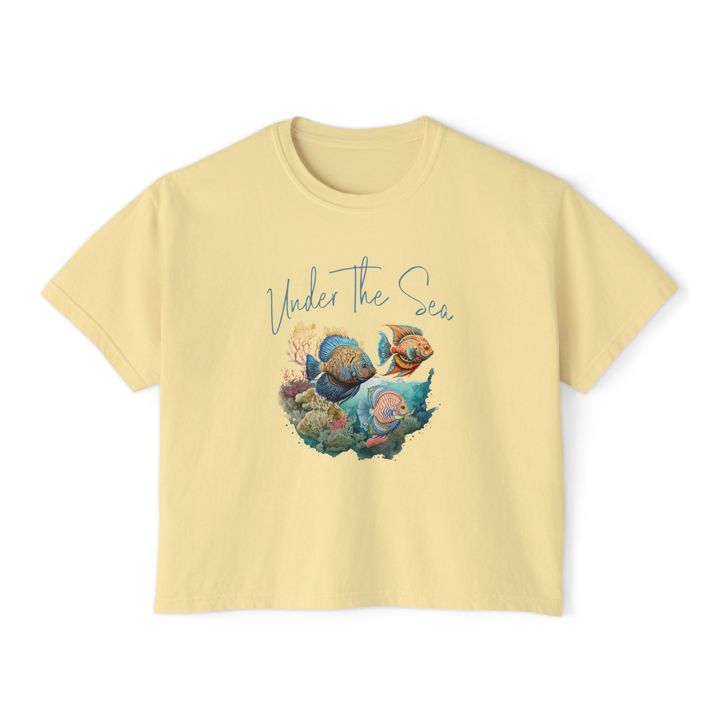 Under the Sea Boxy Tee — Women's Marine Life Graphic T‑Shirt at Caribbean Rays