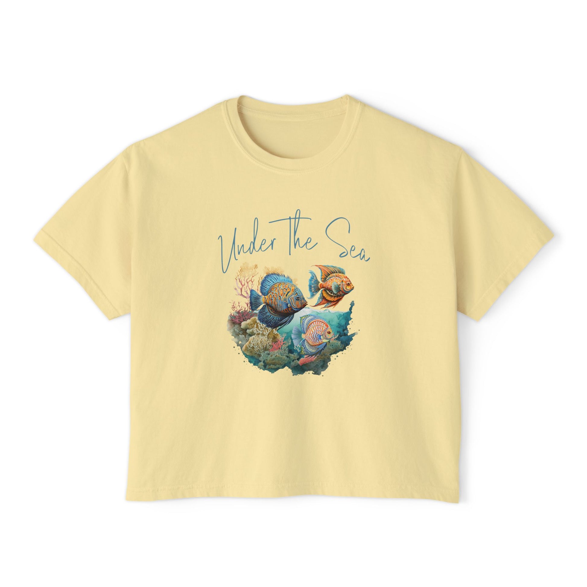 Under the Sea Boxy Tee — Women's Marine Life Graphic T‑Shirt at Caribbean Rays