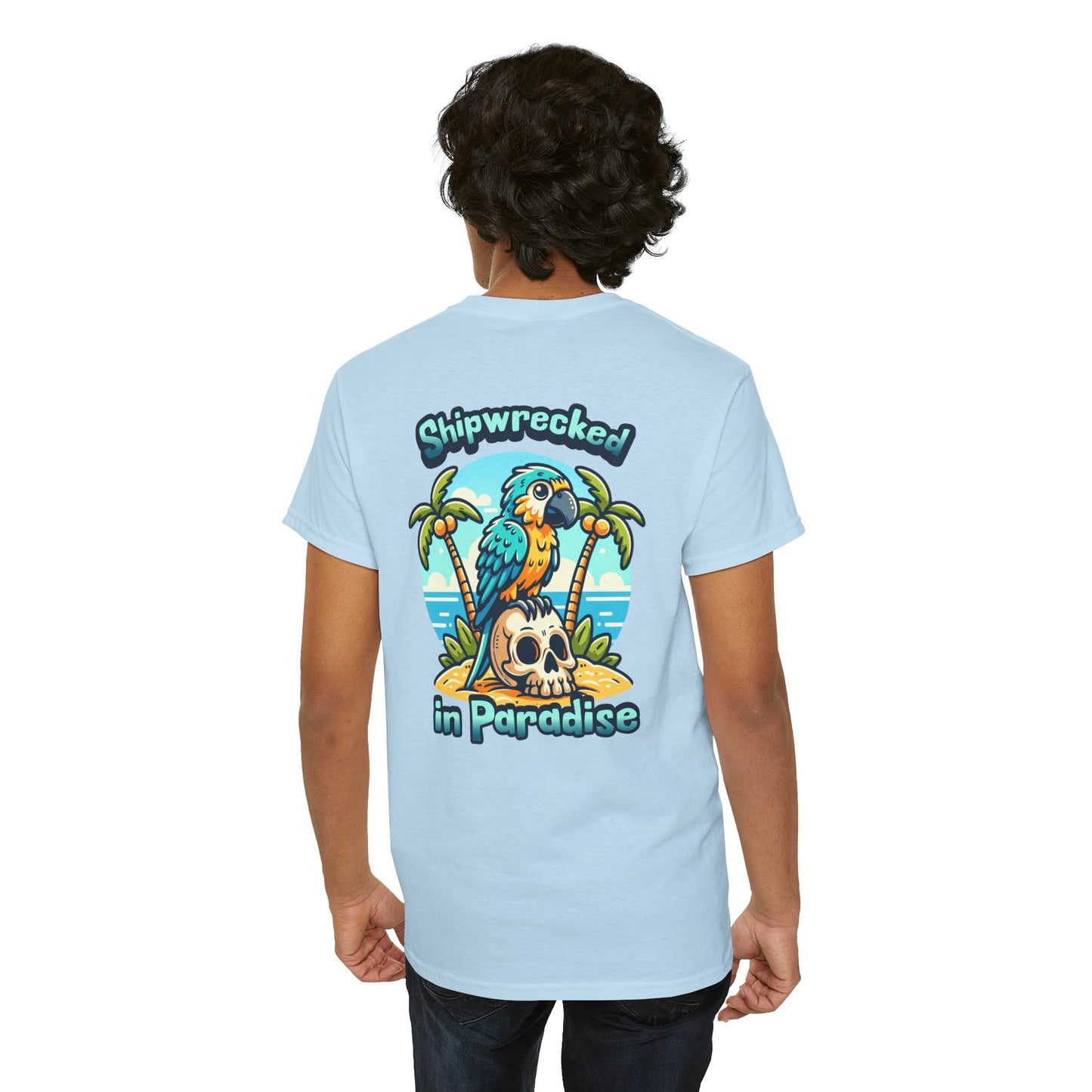 Shipwrecked in Paradise Tropical Unisex Heavy Cotton T-Shirt