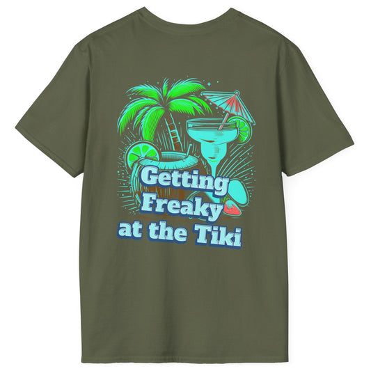 Getting Freaky at the Tiki Unisex Softstyle T-Shirt at Caribbean Rays