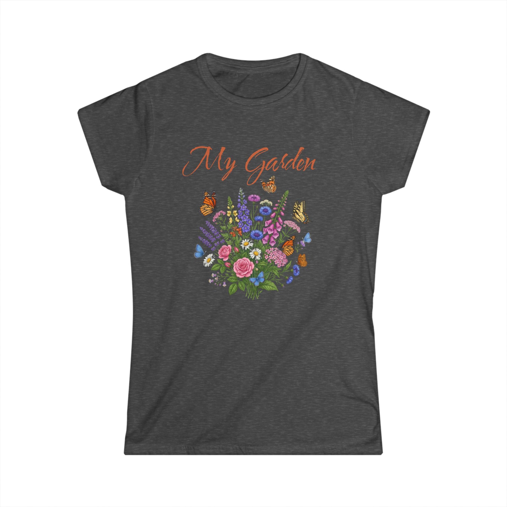 My Garden Floral Tee — Women's Bouquet & Butterflies Spring Shirt at Caribbean Rays