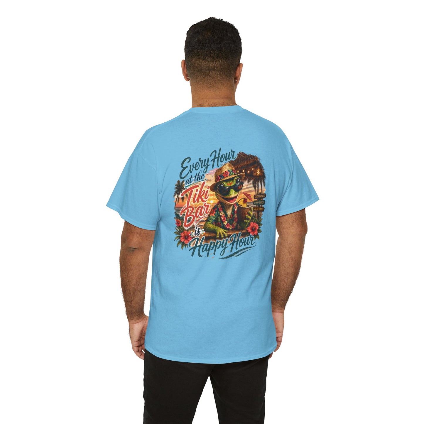 T-Shirt - "Every Hour at the Tiki Bar is Happy Hour" Vintage Tropical Tee