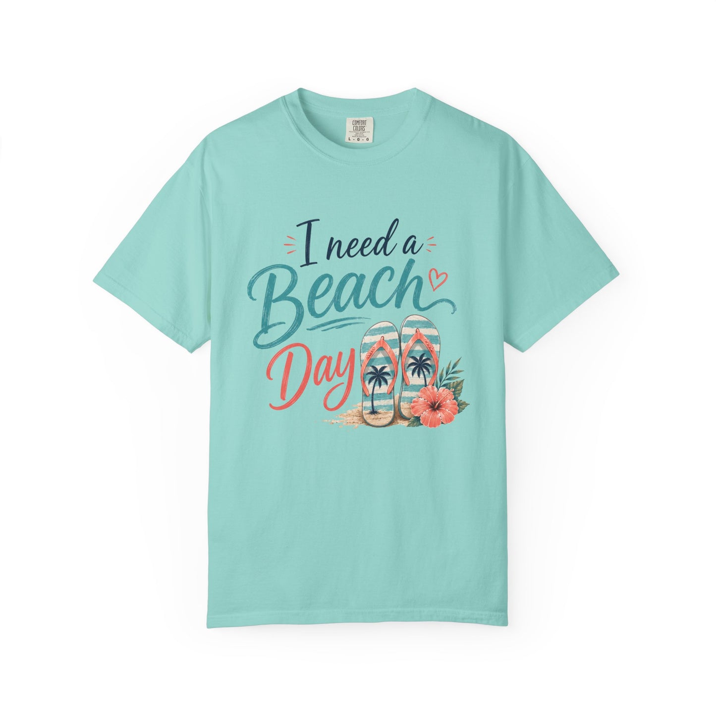 I Need a Beach Day T-Shirt – Women’s Summer Flip Flop Tropical Tee
