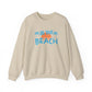 At the Beach Unisex Crewneck Sweatshirt - Summer Vibes, Casual Comfort -by Caribbean Rays