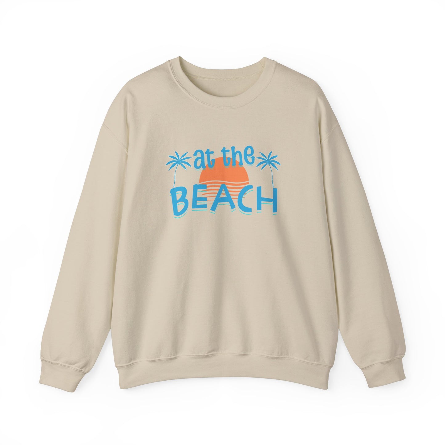 At the Beach Unisex Crewneck Sweatshirt - Summer Vibes, Casual Comfort -by Caribbean Rays