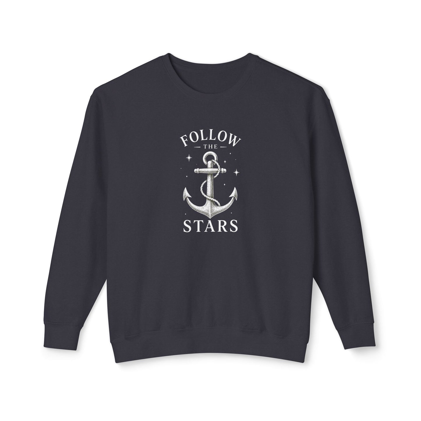 Anchor 'Follow the Stars' Crewneck Sweatshirt — Nautical Vintage Anchor Graphic