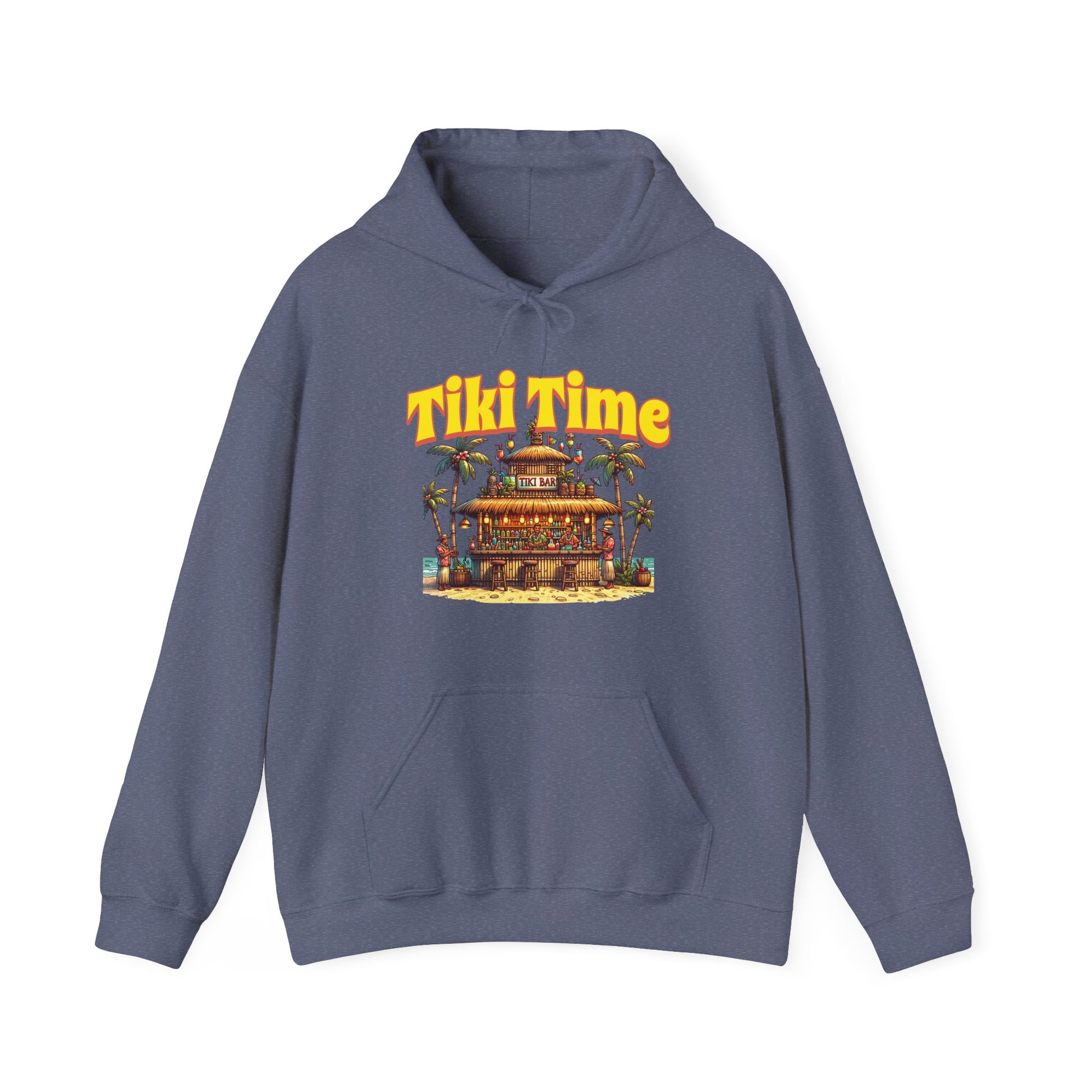 Tiki Time Unisex Hooded Sweatshirt - Tropical Vibes for Vacation Lovers - Caribbean Rays