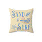 Blue Sand and Surf Spun Polyester Square Pillow by Caribbean Rays