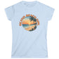Light blue t-shirt with 'Island Beach Girl' graphic design on a white background