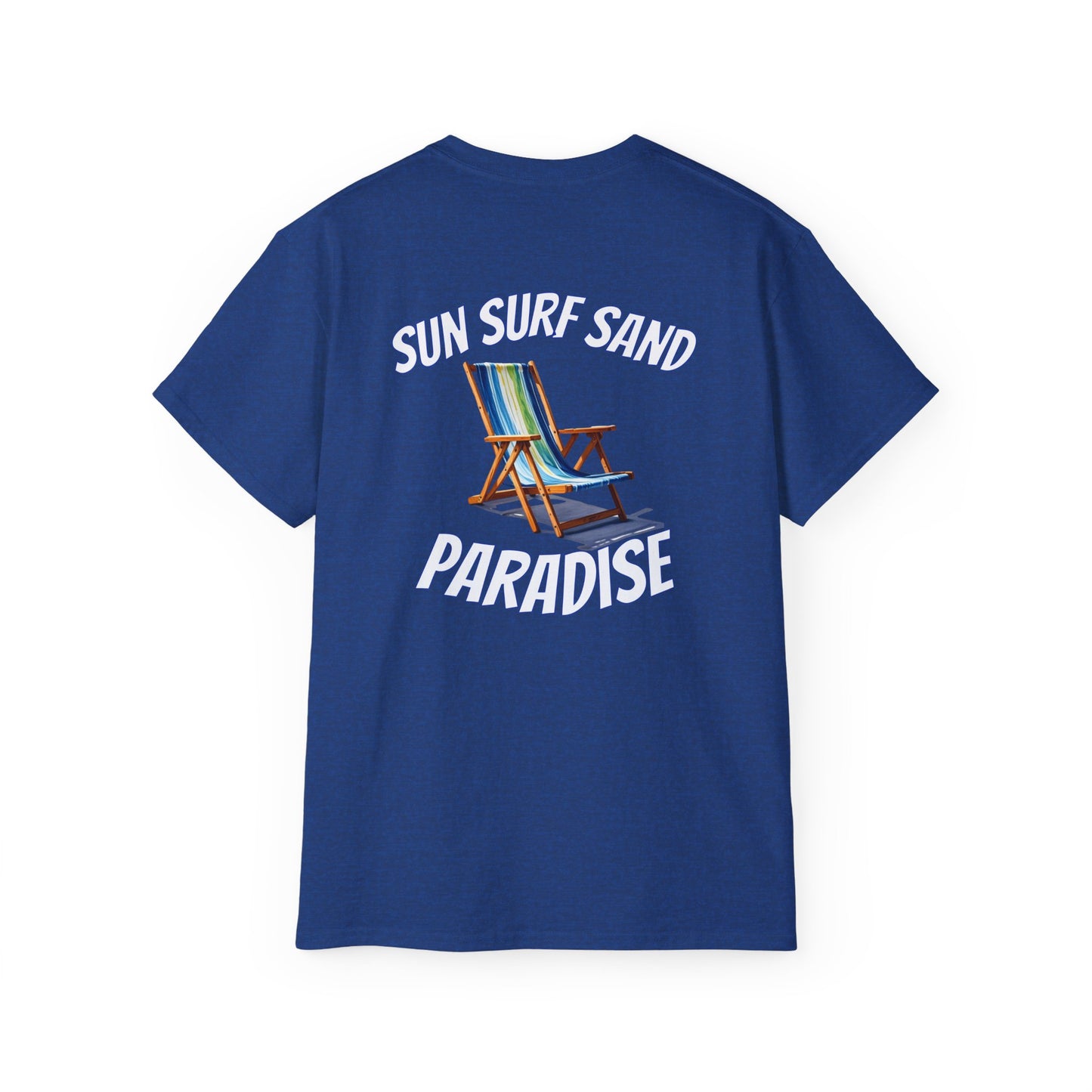 Tiki Beach Collection Sun Surf Sand Paradise Unisex Ultra Cotton Tee by Caribbean Rays