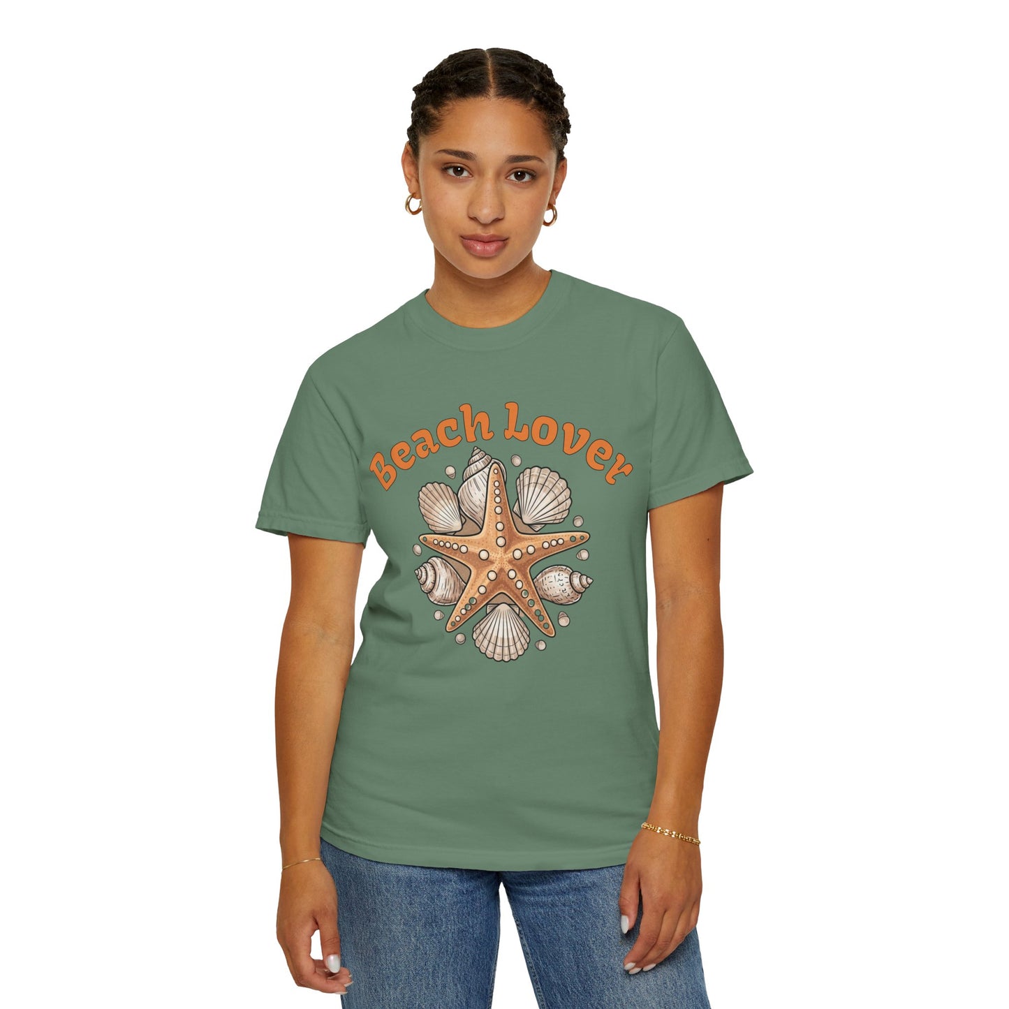 Beach Lover T-Shirt — Seashell & Starfish Graphic Tee