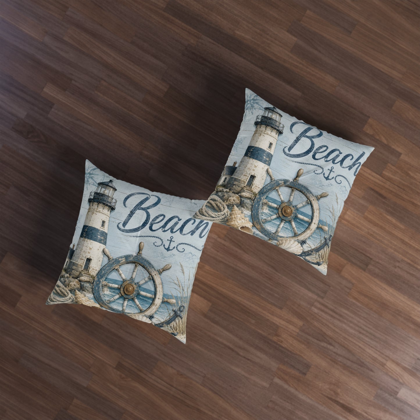Nautical Tufted Floor Pillow, Square
