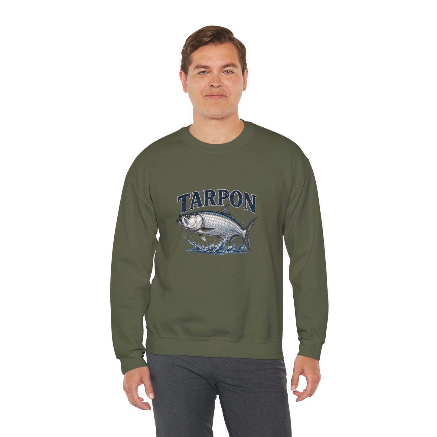 Tarpon Fishing Crewneck Sweatshirt — Vintage Tarpon Graphic Pullover