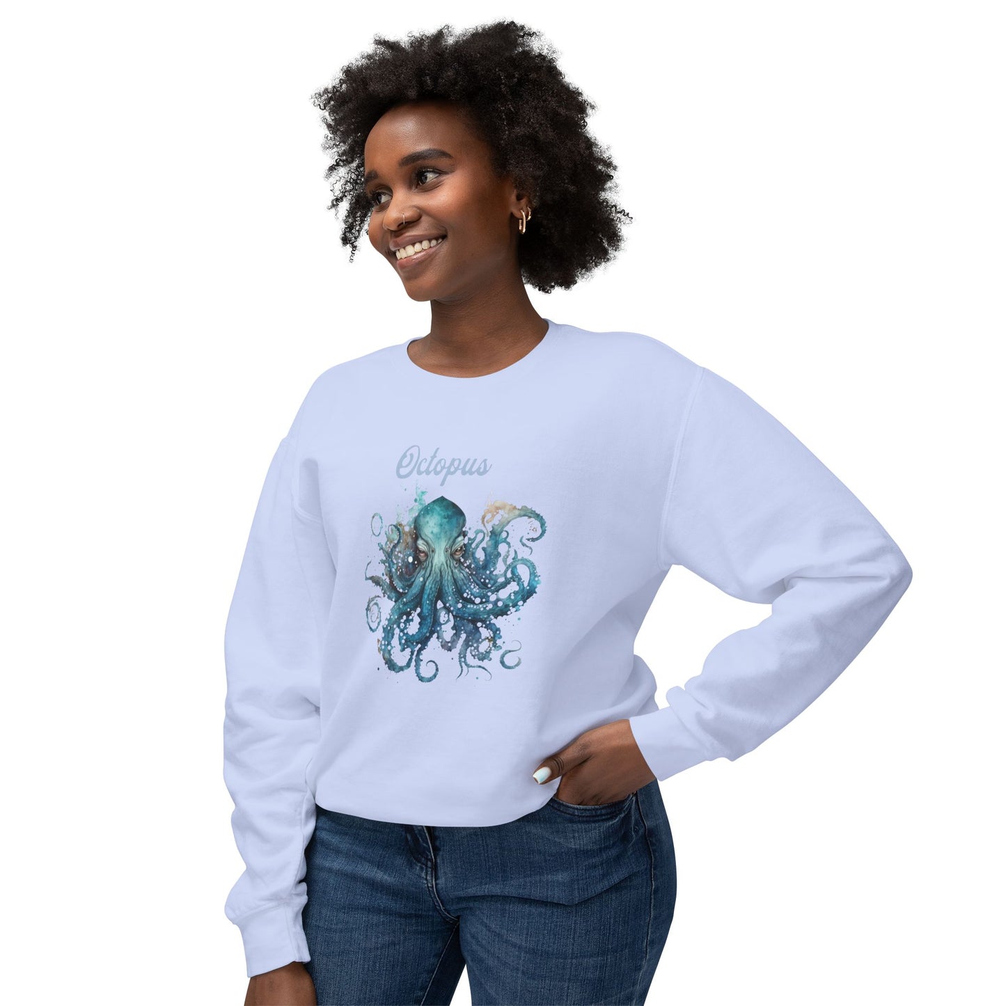 Beach Club Octopus Unisex Lightweight Crewneck Sweatshirt - Octopus Design