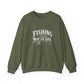 Green sweatshirt with white text on a white background