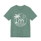 Beach Flip Flop Palm Circle Graphic Tee