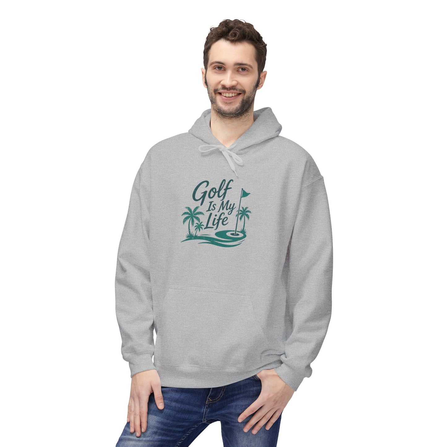 Golf Is My Life Hoodie — Tropical Palm Golf Pullover