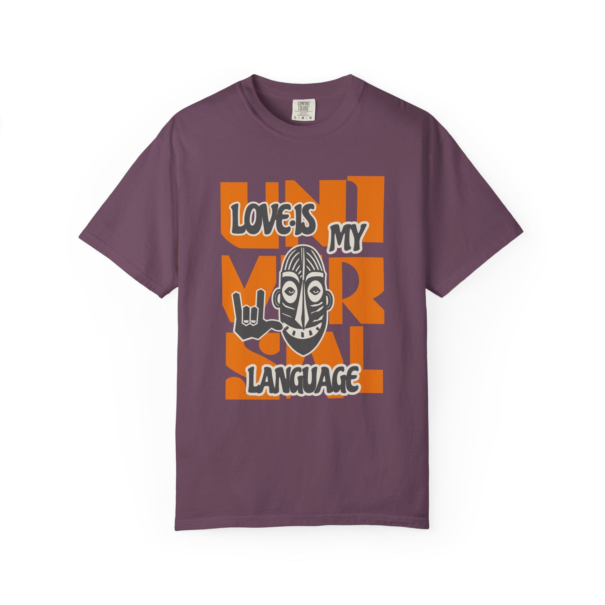 Purple t-shirt with graphic design and text on a white background at Caribbean Rays