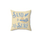 Blue Sand and Surf Spun Polyester Square Pillow - at Caribbean Rays