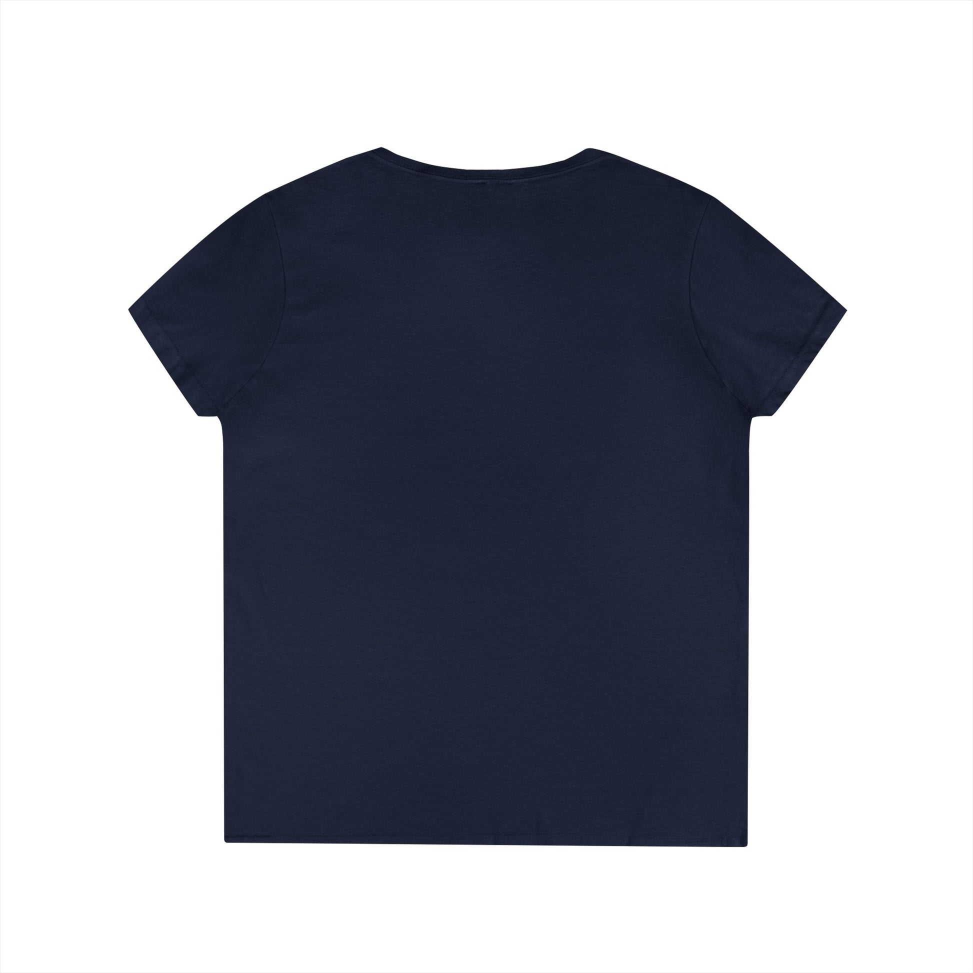 Dark navy short-sleeve V-neck T-shirt, plain front.
