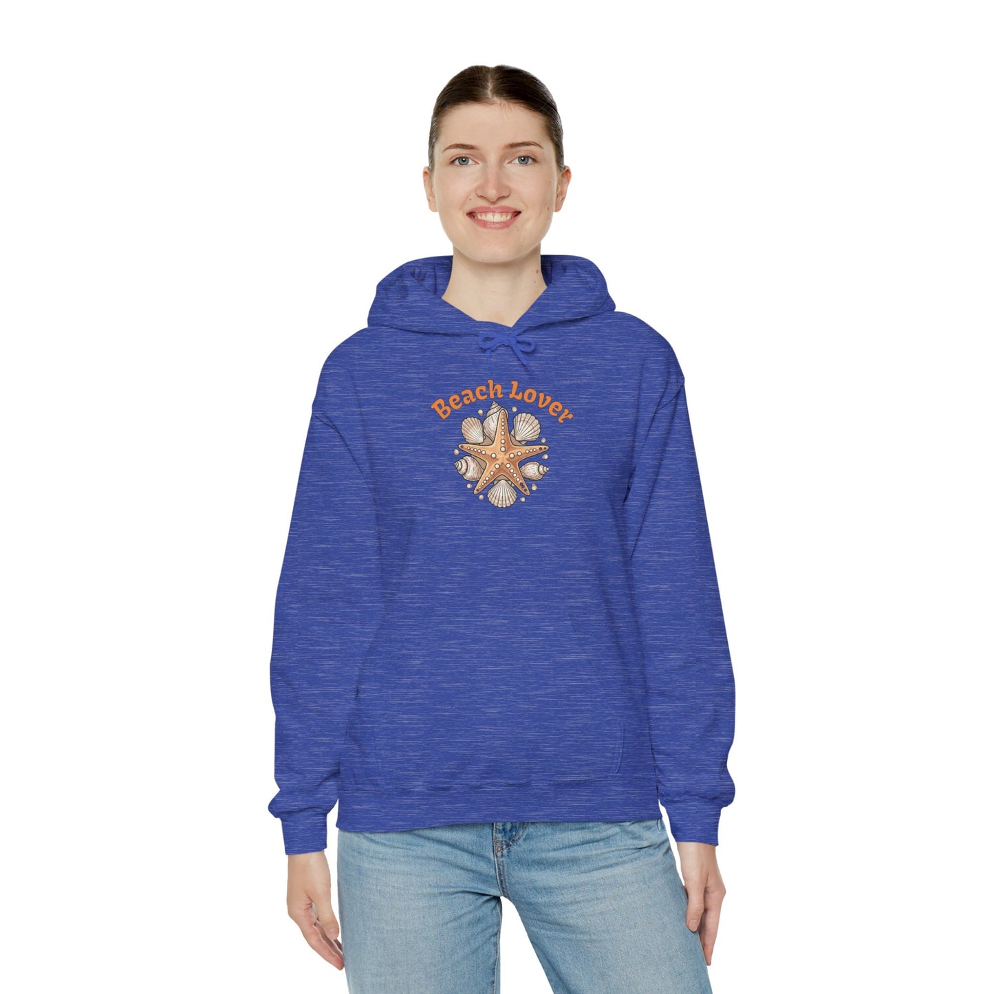 Beach Lover Starfish Hoodie — Coastal Seashell Graphic Sweatshirt
