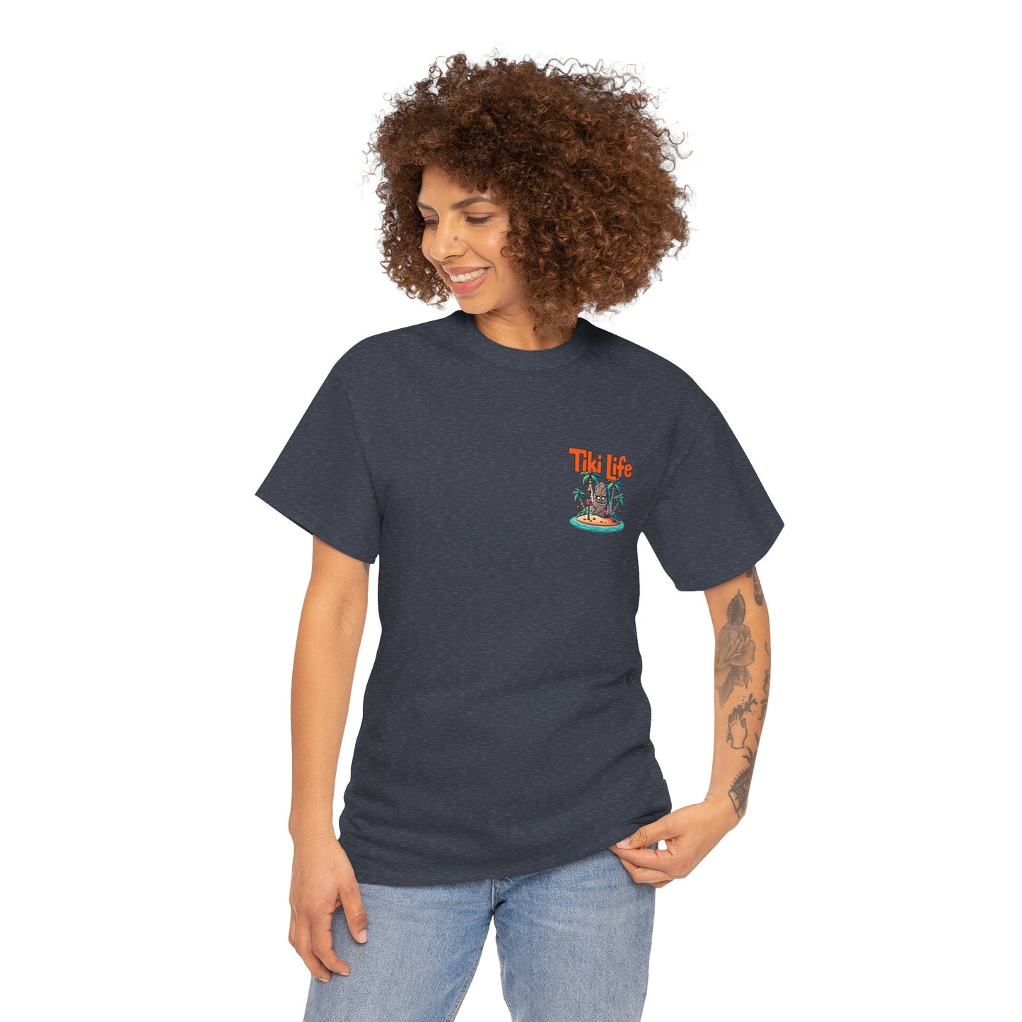 Tiki Life Island Tee - Unisex Heavy Cotton T-Shirt
