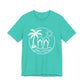 Beach Flip Flop Palm Circle Graphic Tee