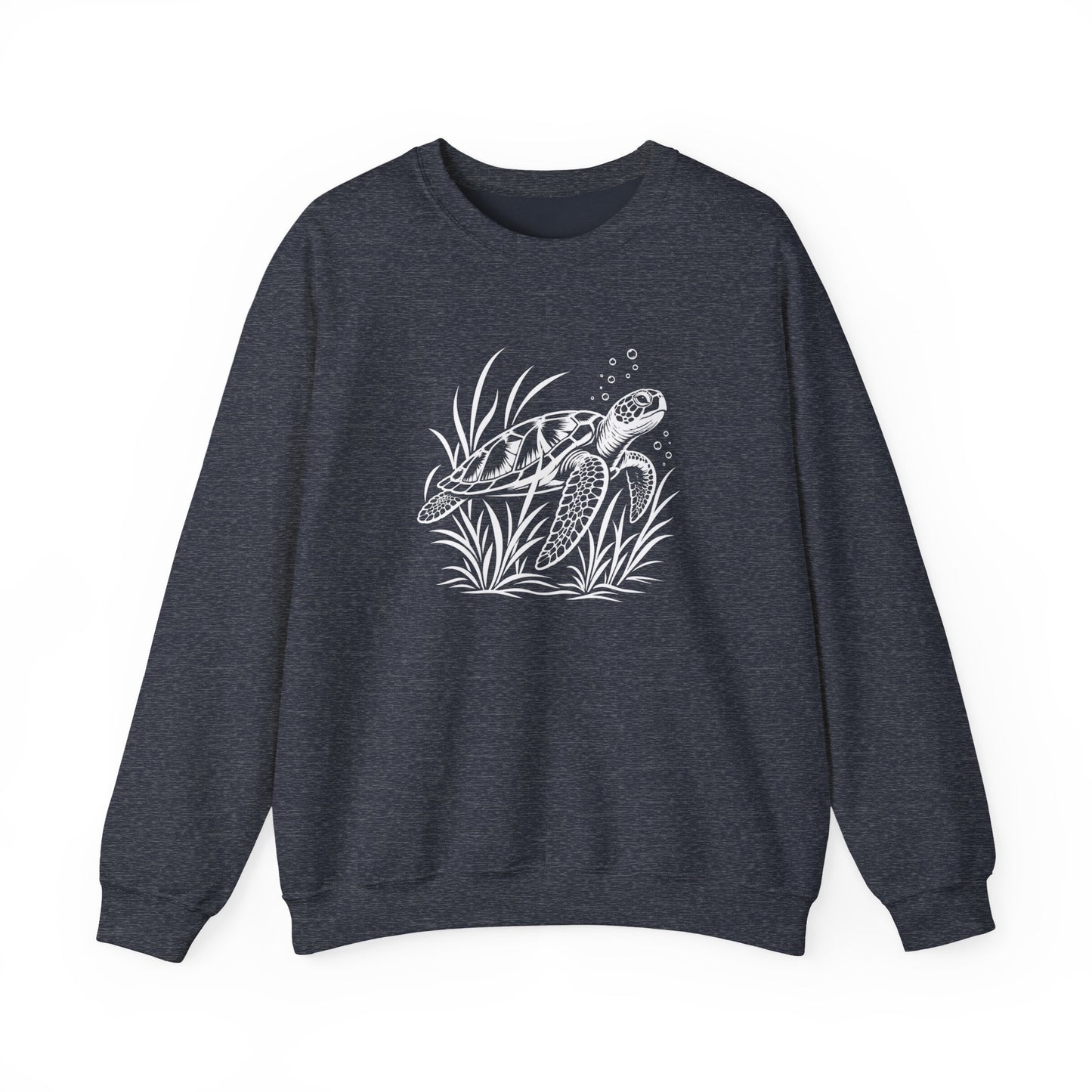 Sea Turtle Crewneck Sweatshirt — Hand-Drawn Marine Life Graphic