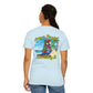 T-Shirt — "Living in Paradise and Loving It" Tropical Parrot Beach Tee
