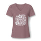 Beach Life V-Neck Tee — Women's Tropical Hibiscus Graphic