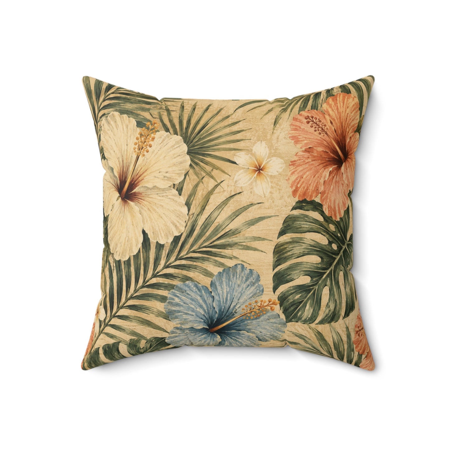 Tropical Leaves Spun Polyester Square Pillow