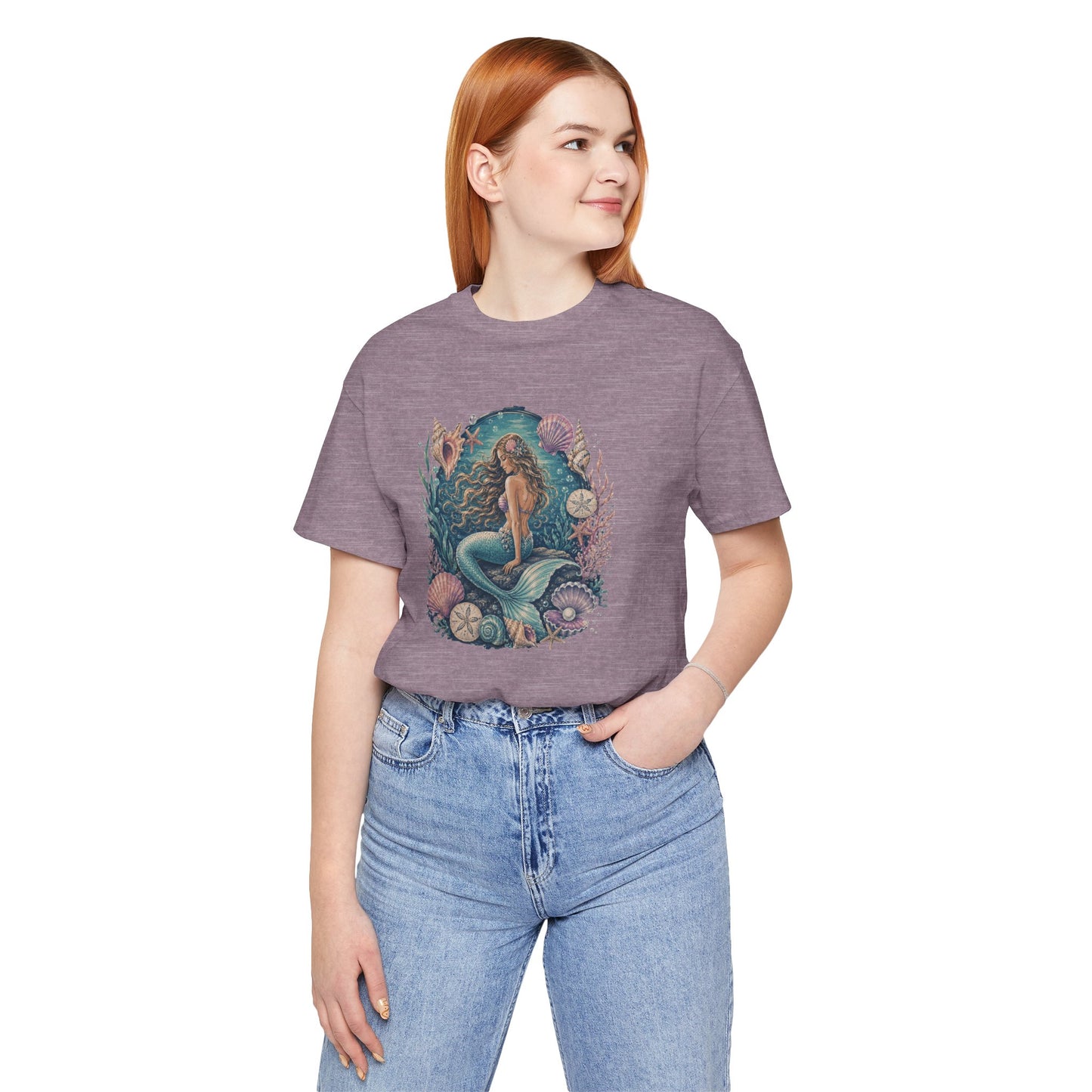 Mermaid Beach Graphic Tee - Vintage Ocean Illustration T-Shirt