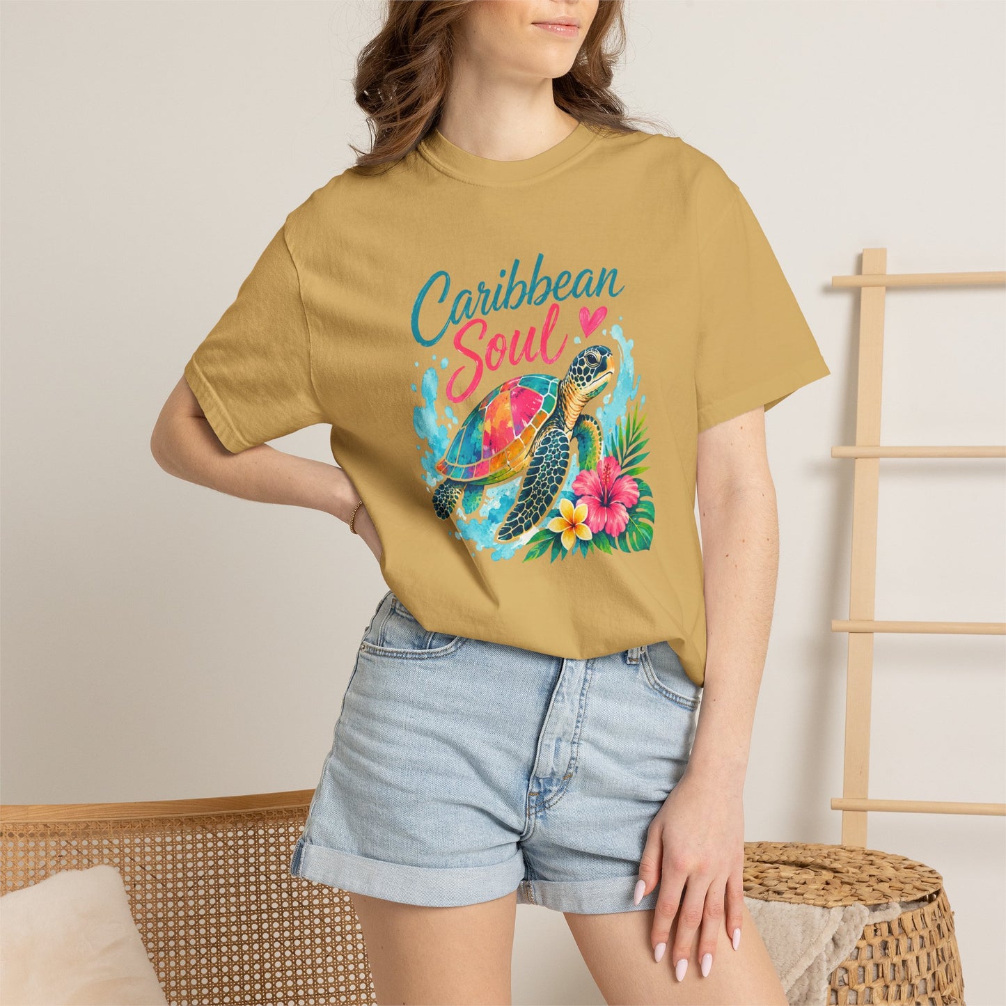 Caribbean Soul T-Shirt — Sea Turtle Floral Tropical Tee