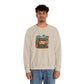 Tiki Bar Crewneck Sweatshirt — Retro Tropical Sunset Design