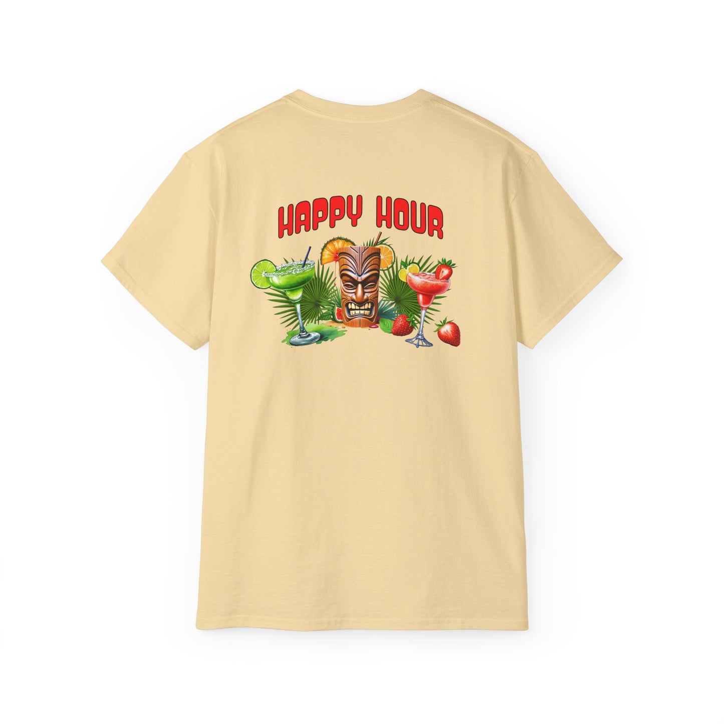 Tiki Beach Collection Happy Hour Unisex Ultra Cotton Tee on Caribbean Rays