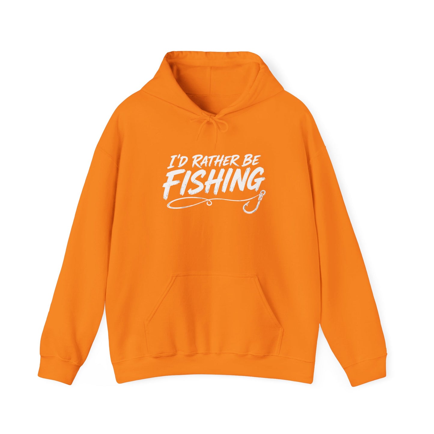 Fishing Hoodie – "I'd Rather Be Fishing" Graphic Pullover for Anglers