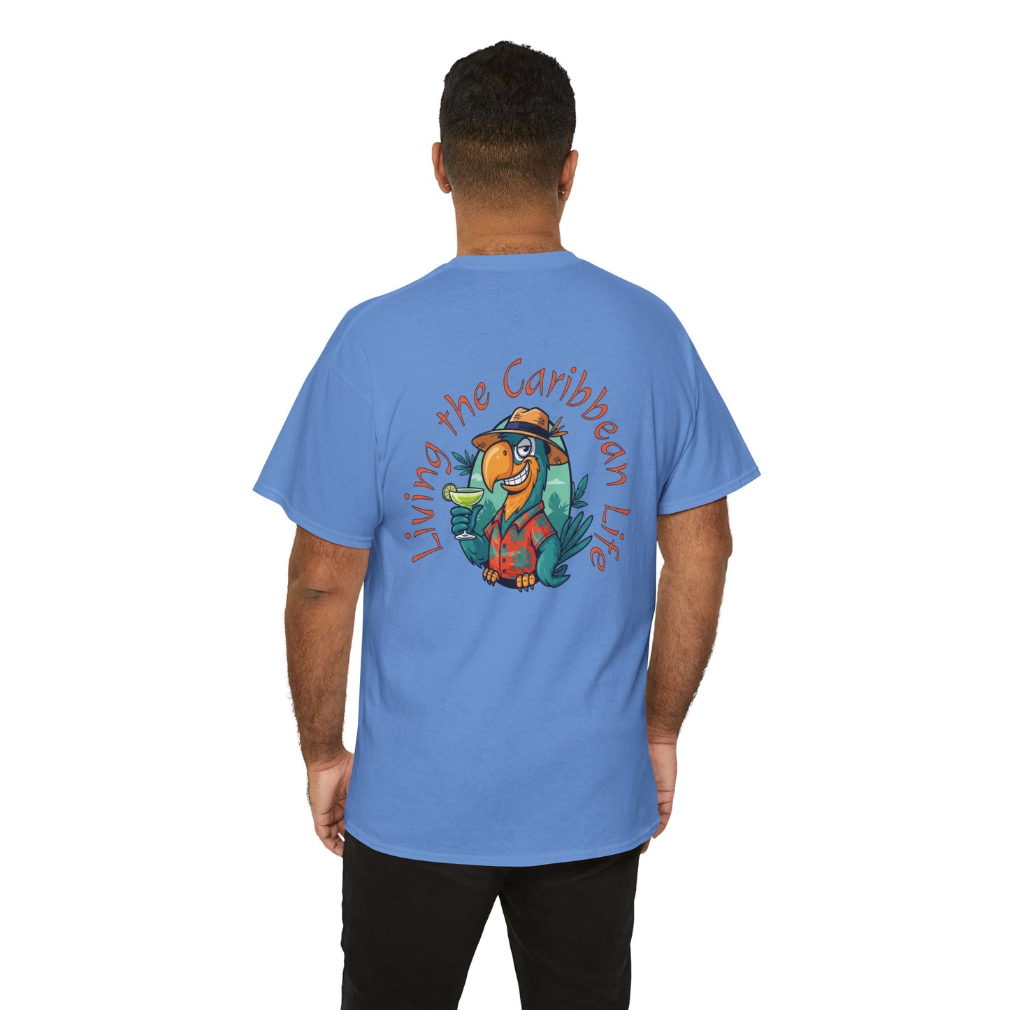 "Living the Caribbean Life" Parrot Vacation Tee