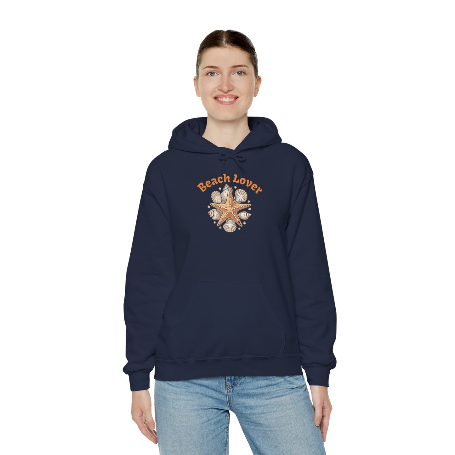 Beach Lover Starfish Hoodie — Coastal Seashell Graphic Sweatshirt