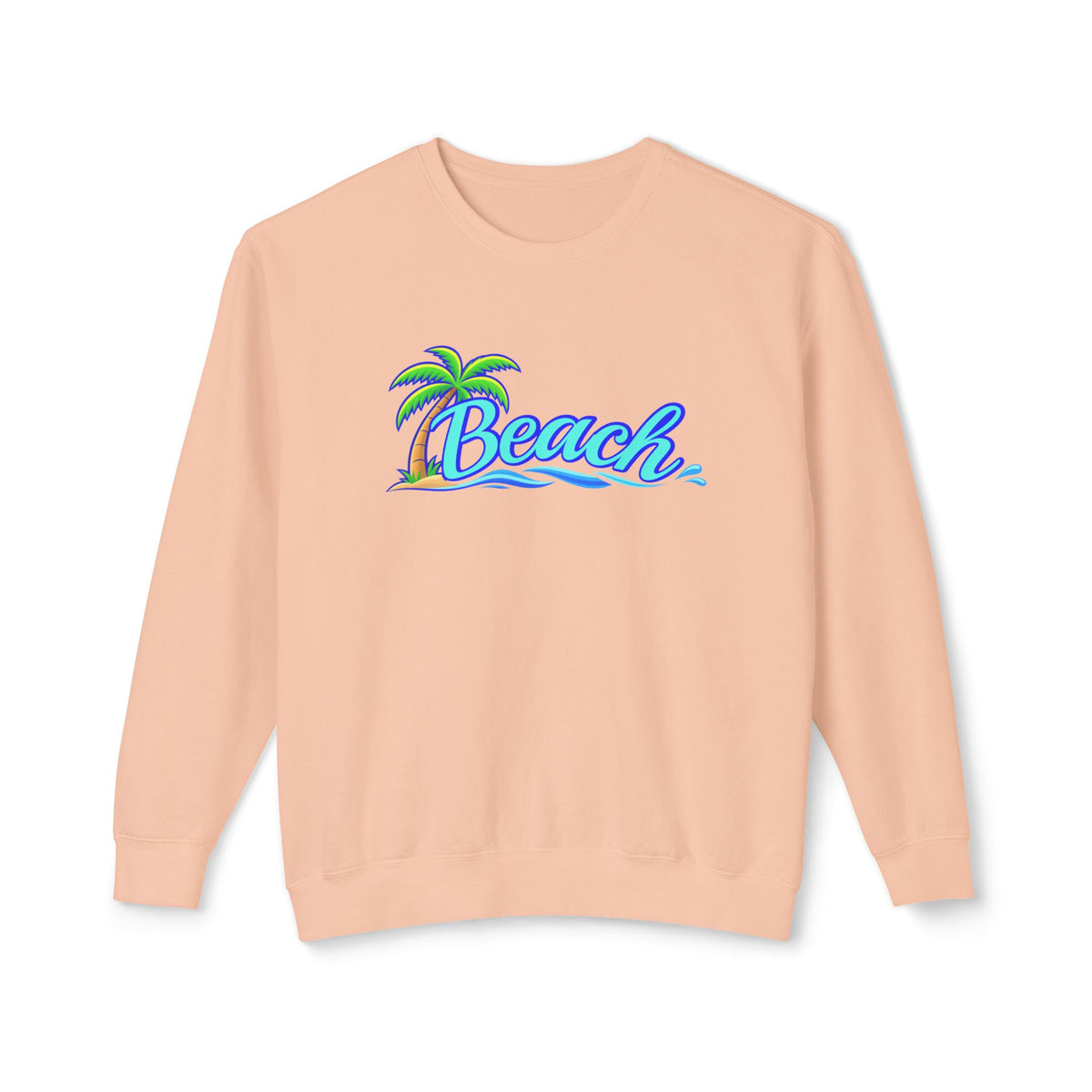 Beach Graphic Crewneck Sweatshirt — Palm Tree Retro Surf Vibe