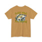 Brown t-shirt with a fish graphic and text 'In MY Mind I'm Fishing' on a white background