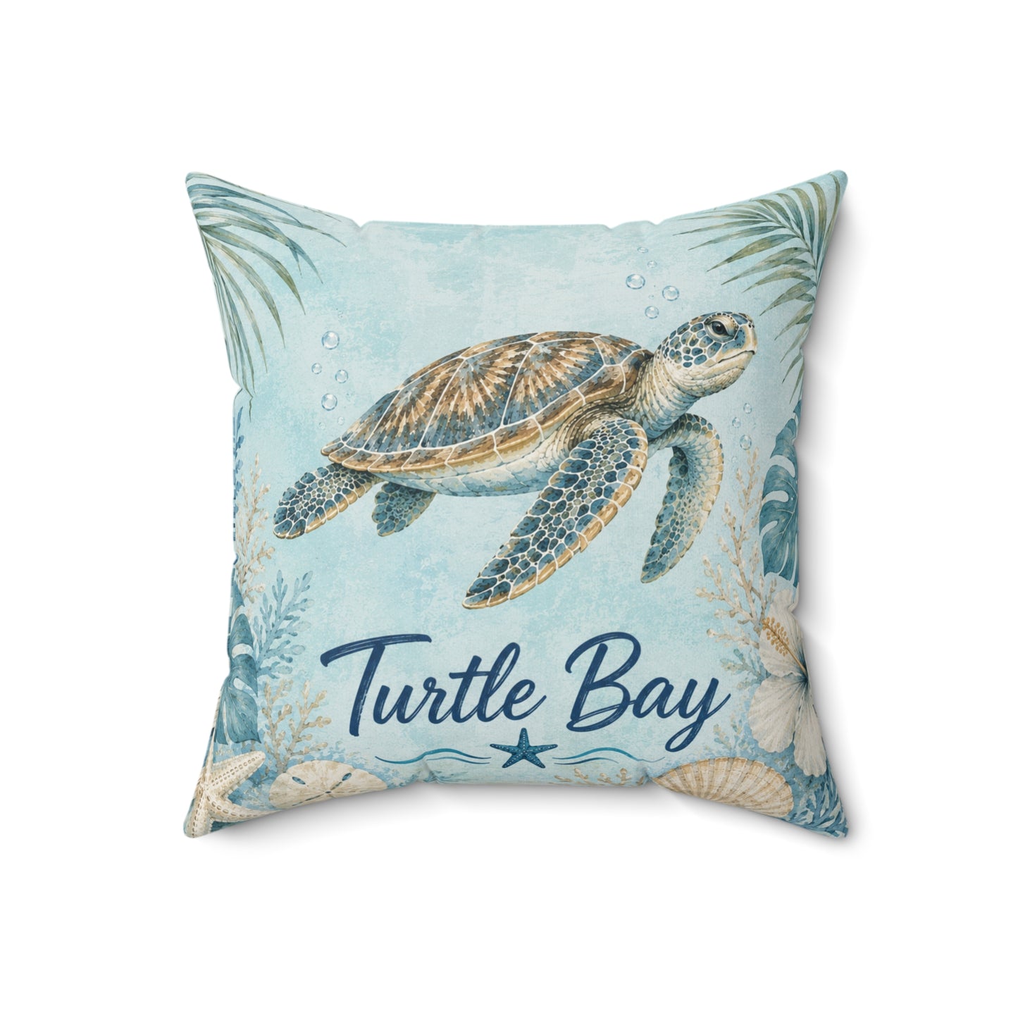 Turtle Bay Spun Polyester Square Pillow