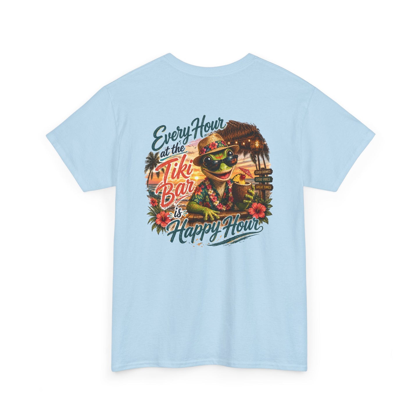 T-Shirt - "Every Hour at the Tiki Bar is Happy Hour" Vintage Tropical Tee