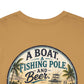 T-Shirt — "A Boat, Fishing Pole and Beer" Vintage Fishing Graphic Tee