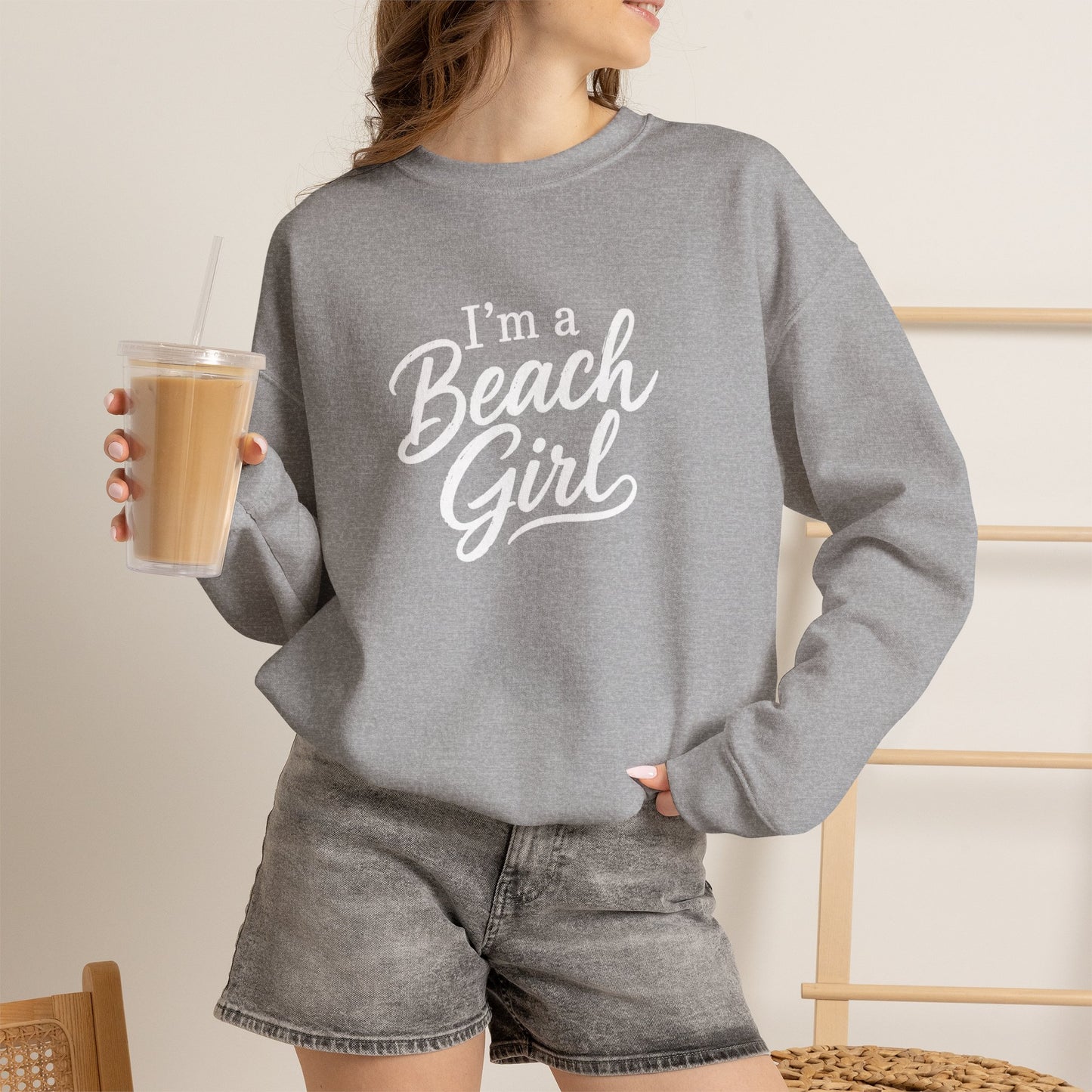 Beach Girl Sweatshirt — "I'm a Beach Girl" Cozy Crewneck
